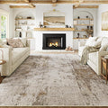 6x9 Washable Area Rug Brown Grey Neutral Abstract Living Room Bedroom Large by WondRg