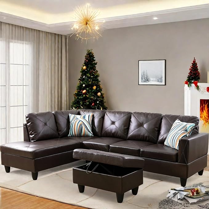 L Shaped Sectional Couch with Otttoman, Apartments - Image 5
