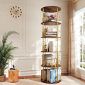 5-Tier Rotating Bookshelf, 360° Round Spinning Book Shelf Tower, Tall Skinny by Unknown