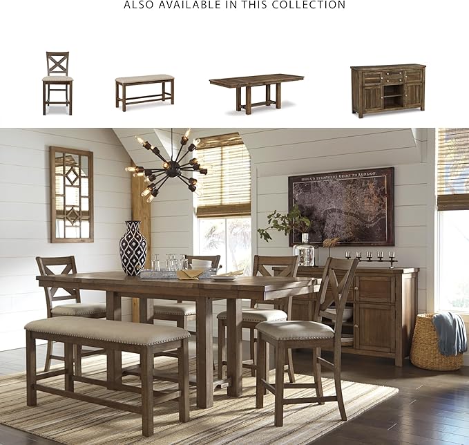 Signature Design by Ashley Morriville Counter Height Upholstered Dining Room - Image 5