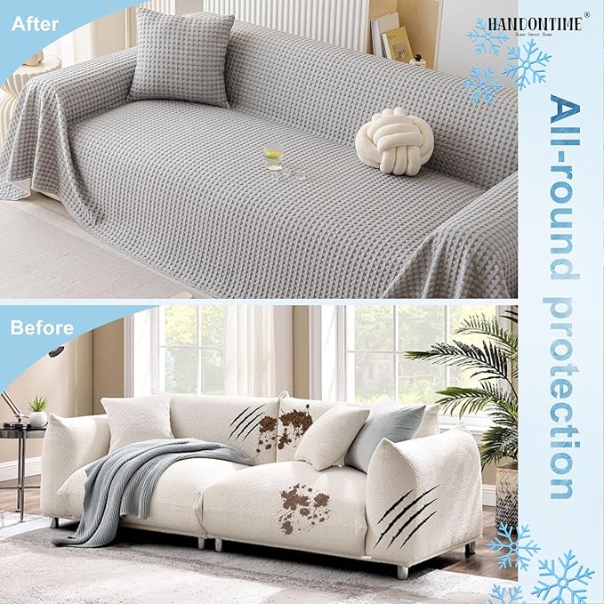 HANDONTIME Cooling Dog Couch Cover Ice Silk Washable & Breathable Pet Sofa - Image 5