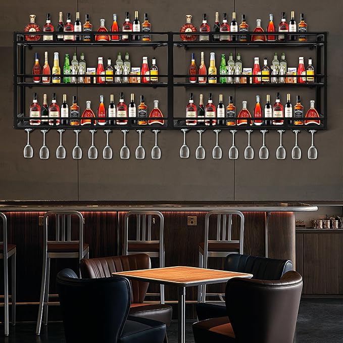 Metal Wine Rack Wall Mounted, Bar Shelves - Image 6