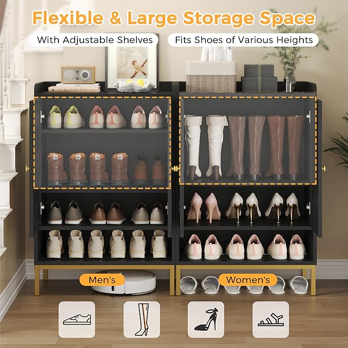Rattan Shoe Cabinet Storage for Entryway, Shoe Cabinet - Image 5