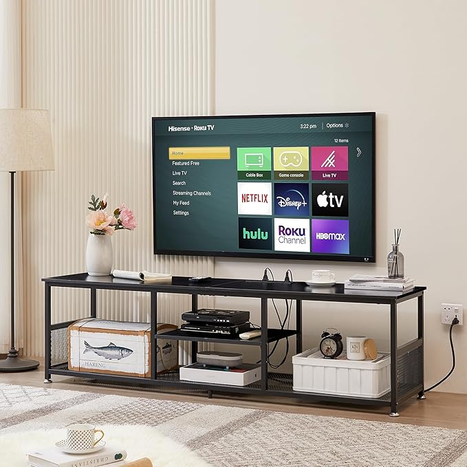 VECELO TV Stand with Power Outlets - Image 8
