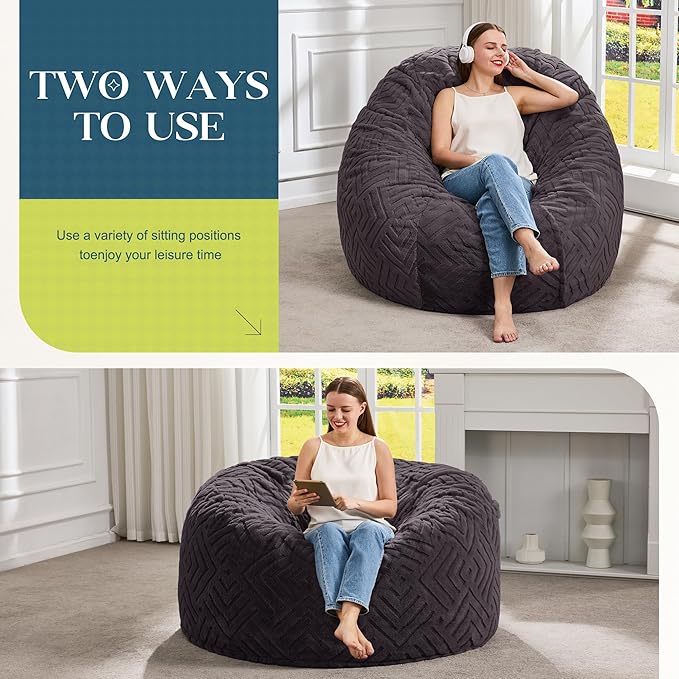 Hobestluk Bean Bag Chairs Adults Beanbag Chair - Image 3