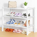 Smiry Shoe Rack, 3 Tier Thick Bamboo Shoe Organizer, Stackable Free Standing by Smiry