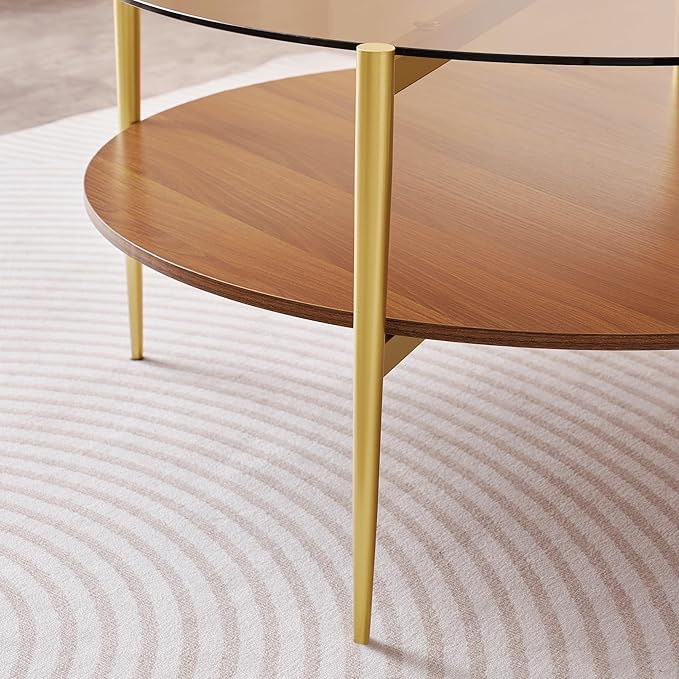 Extra Large Round Coffee Table, Mid-Century Modern Design, D34 x H17 in - Image 7
