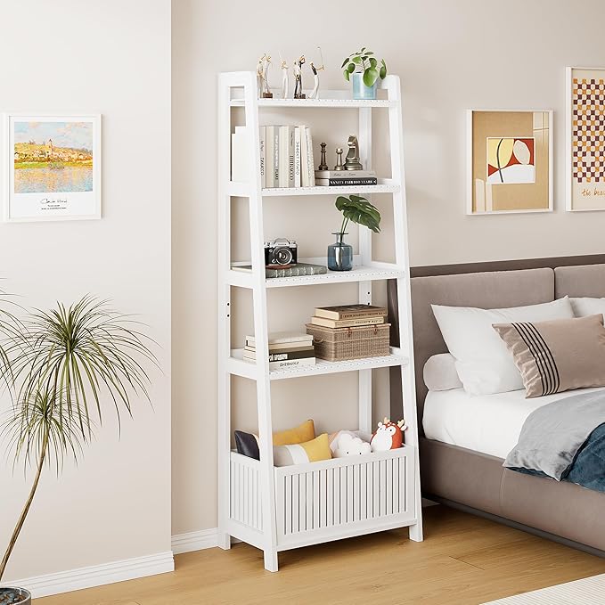 Bamjoy Bamboo White Bookshelf - Image 3