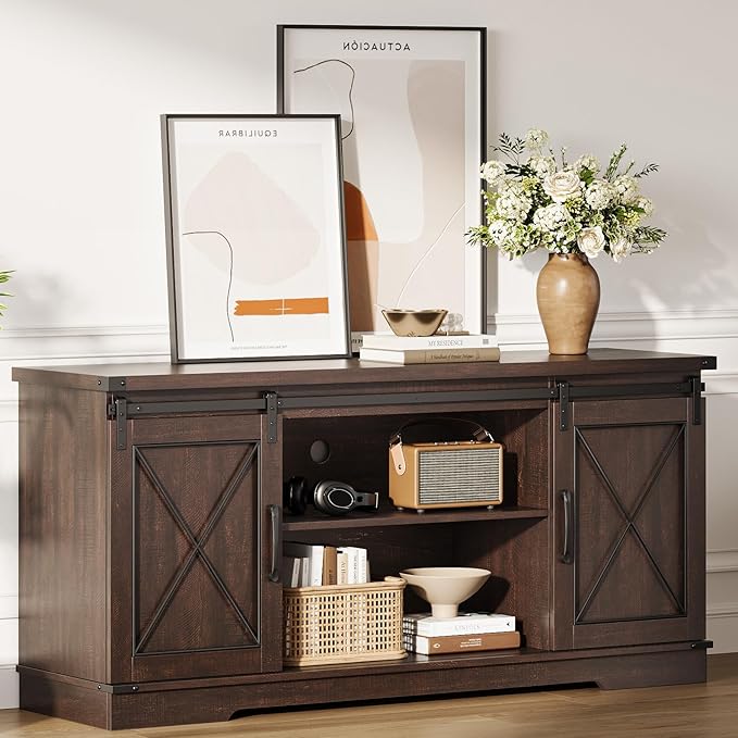 IDEALHOUSE Farmhouse TV Stand and Entertainment Center by IDEALHOUSE