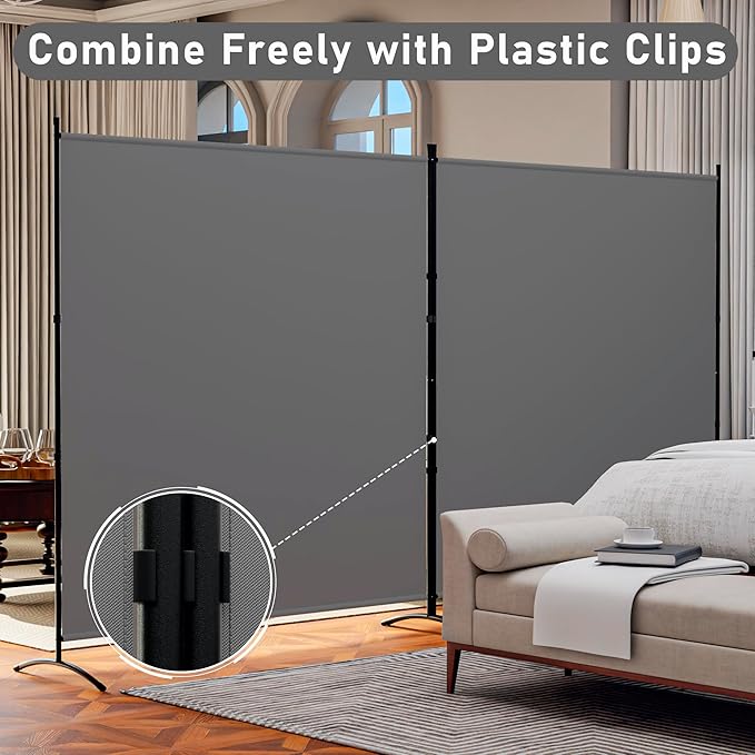 Room Divider Folding Privacy Screens, Portable Room Divider Panel 3 Panel - Image 4