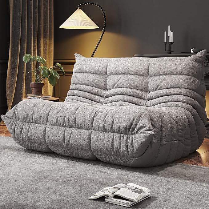 Bean Bag Chairs for Adults, Memory Foam Couch Loveseat Sofa Chair, Soft Teddy by WHGBJA