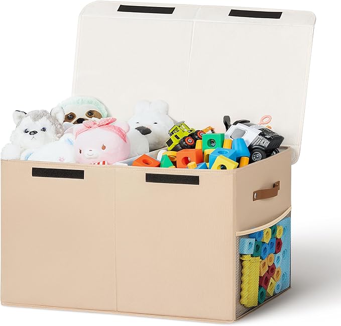 80L Large Toy Storage Box with Lid, Large Toy Box Chest by Unknown