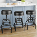 Adjustable Height Swivel Bar Stools Set of 3, 22-29 Inch Industrial Vintage Bar by Raynesys