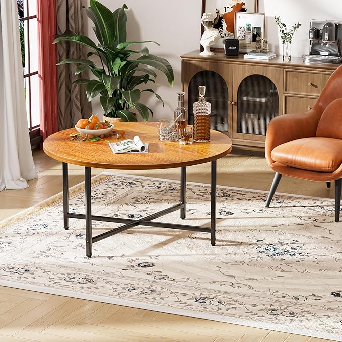 Round Coffee Table, 31.5" Circle Coffee Table，Modern Round Coffee Tables Living - Image 7