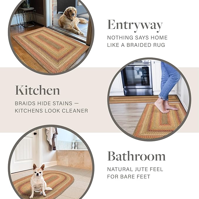 Kingston Jute Braided Rug 2x3' Multicolor – Braided Indoor Entryway Rug - Image 3