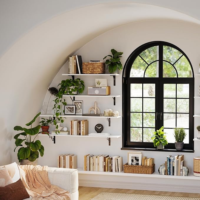 DINZI LVJ Long Wall Shelves, 31.5 Inch Large Floating Shelves Set of 2 - Image 5