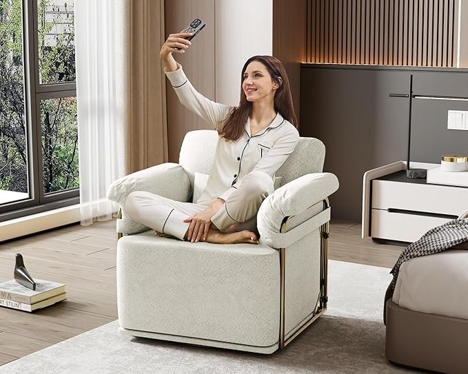 KEIKI Modern Comfy Swivel Accent Reading Chair - Image 4