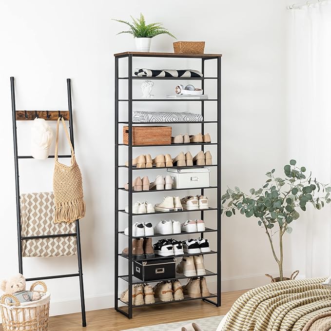 HOOBRO 12-Tier Shoe Rack, 29.5" L Shoe Storage Organizer, Large Capacity Shoe - Image 5