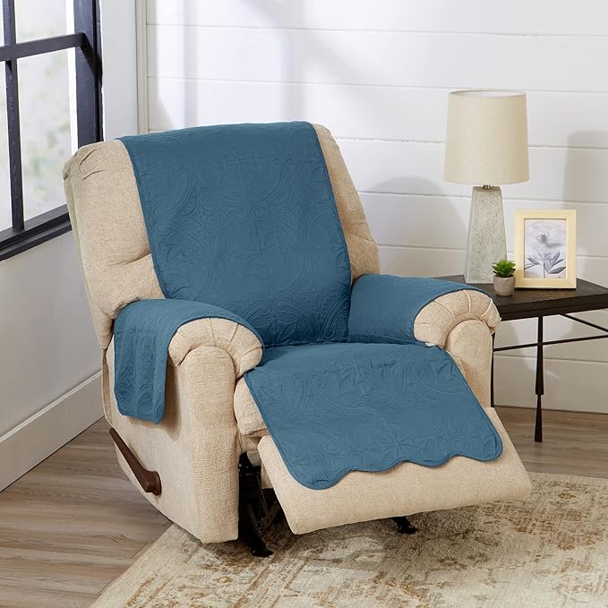 Great Bay Home Medallion Stitched Solid Furniture Protector Stain Resistant by GreatBayHome