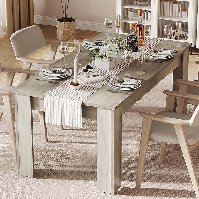 Dining Table for 4-6, Rectangular Dining Room Dinner Table - Image 2