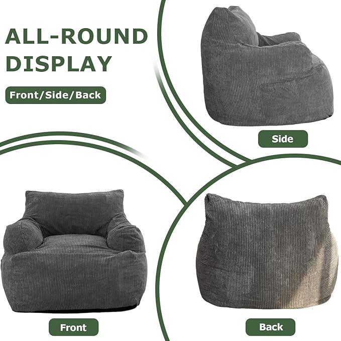 HIGOGOGO Giant Bean Bag Chair Sofa, Big Comfy Chair - Image 7