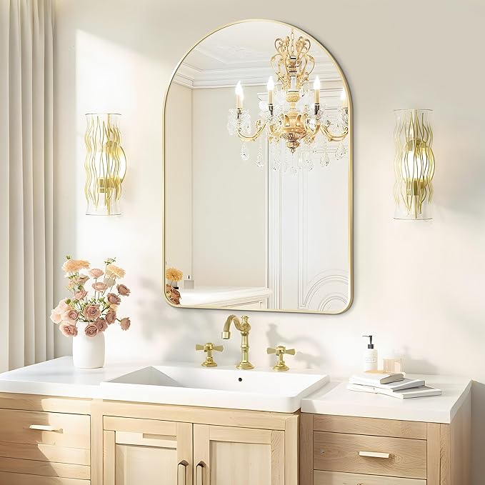 Arched Wall Mirror 24"X36", Modern Farmhouse Mirror Wall Mounted, Curved Arch - Image 7