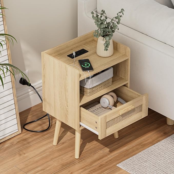 Masupu Nightstand, Small Bedside Table - Image 3
