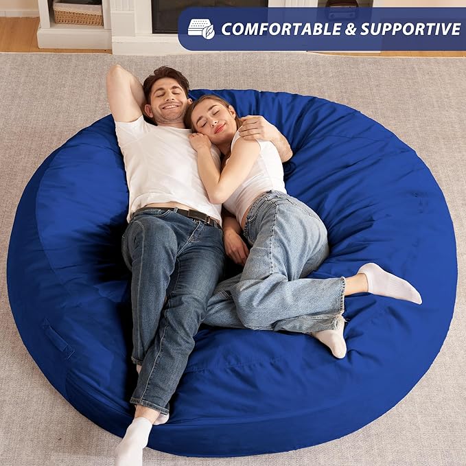HABUTWAY XX-Large Bean Bag Chair: Giant 7' Memory Foam Furniture Bean Bag Chairs - Image 6