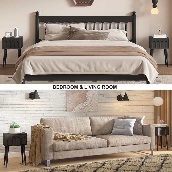 LAATOOREE Nightstand Set of 2, Small Bed Side Table - Image 5
