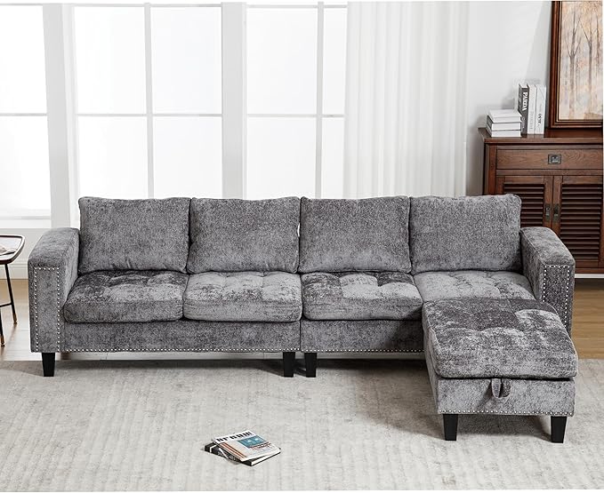 Ball & Cast 104.5" L Shaped Sectional Couch - Image 7