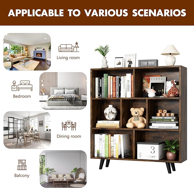 Shintenchi Cube Storage Organizer, 3 Tier Mid-Century Bookcase - Image 9