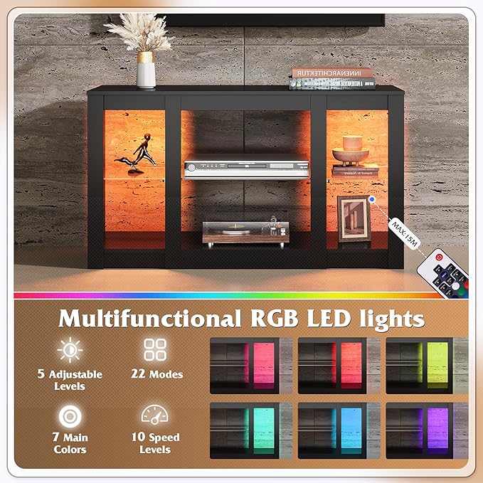 WLIVE TV Stand for 43 Inch TV, Modern Entertainment Center - Image 4