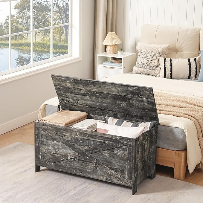 39.4" Toy Chest, Sturdy Entryway Storage Chest - Image 2