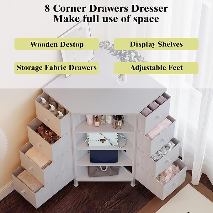 LUMTOK 8 Drawers Corner Dresser - Image 6