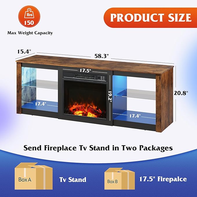 WLIVE 58 Inches Fireplace TV Stand - Image 3