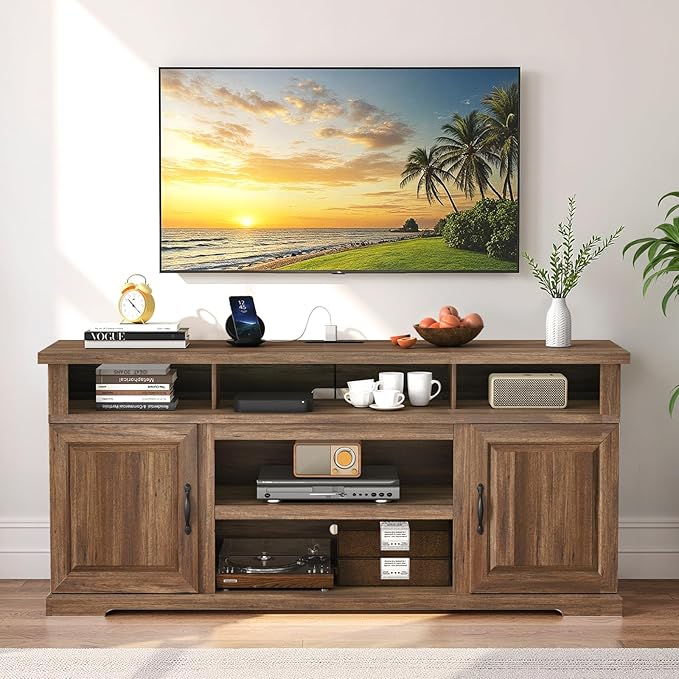 Marsail Modern Farmhouse TV Stand, Entertainment Center - Image 2