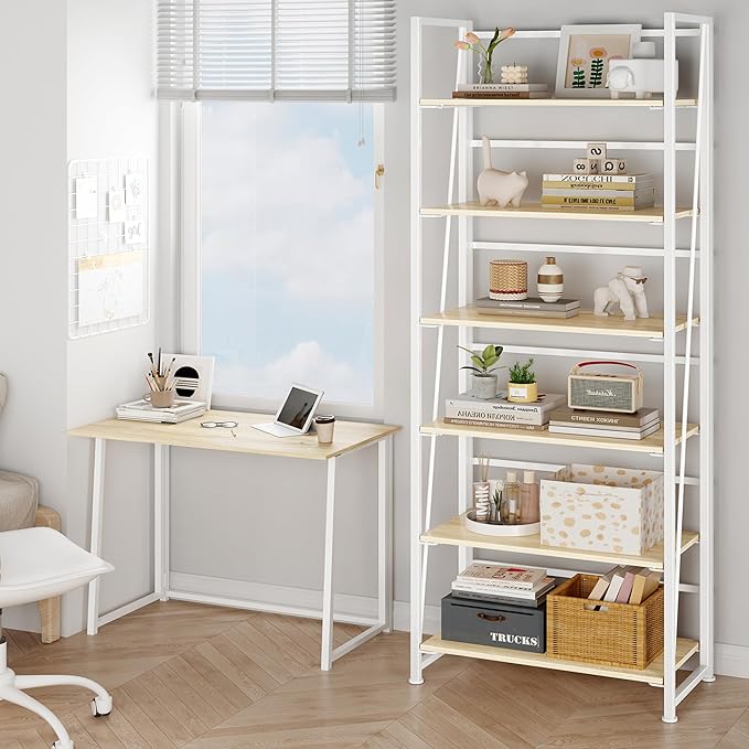BHG Vintage Multifunctional Folding Bookshelf, No-Assembly Plant Stand Storage - Image 2