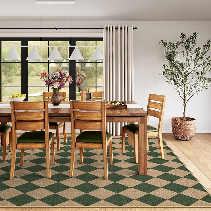 Lahome Checkered Washable Rugs 8x10, Easy Jute Rug - Image 3