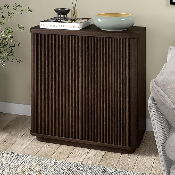 Henn&Hart 32" Wide Rectangular Accent Cabinet in Warm Brown, - Image 5