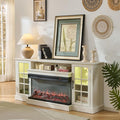 ROCKPOINT 3 Sided Glass 70" Fireplace TV Stand by ROCKPOINT