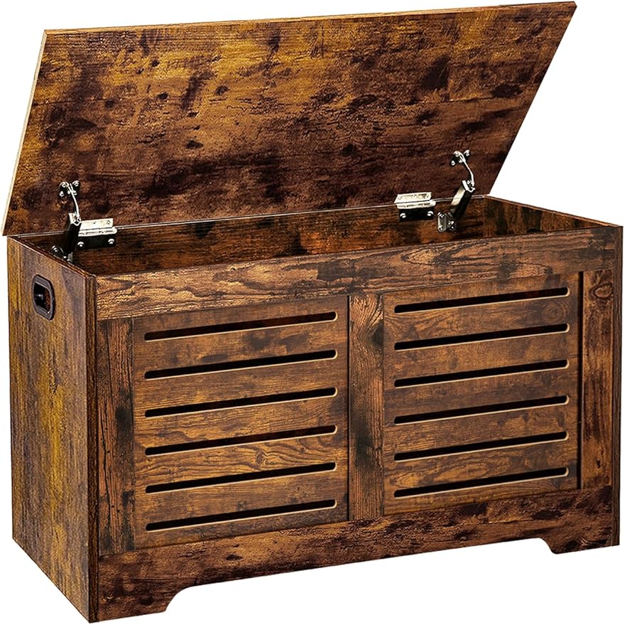 DINZI LVJ Storage Chest, Flip-Top Wooden Toy Box by DINZILVJ