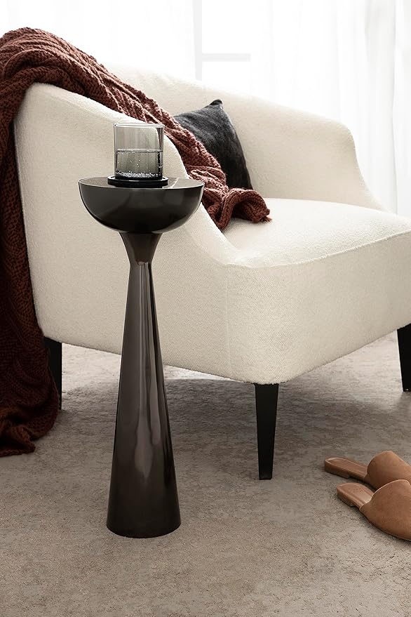 Kate and Laurel Chandon Modern Sophisticated Drink Table; 8 x 8 x 23; Gray - Image 3