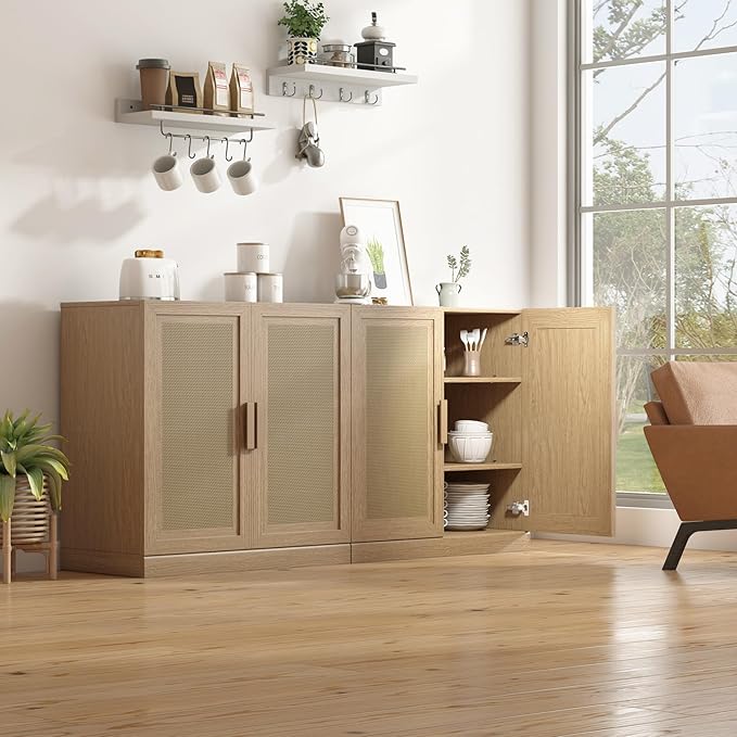 Buffet Cabinet, 4-Doors Sideboard Cabinet - Image 7