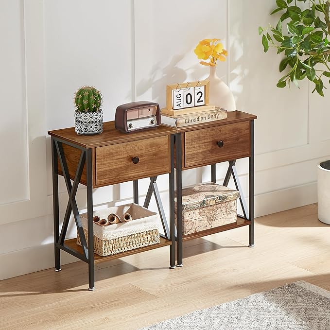 VECELO Nightstands Set of 2, Modern Bedside End Tables, Night Stands - Image 8