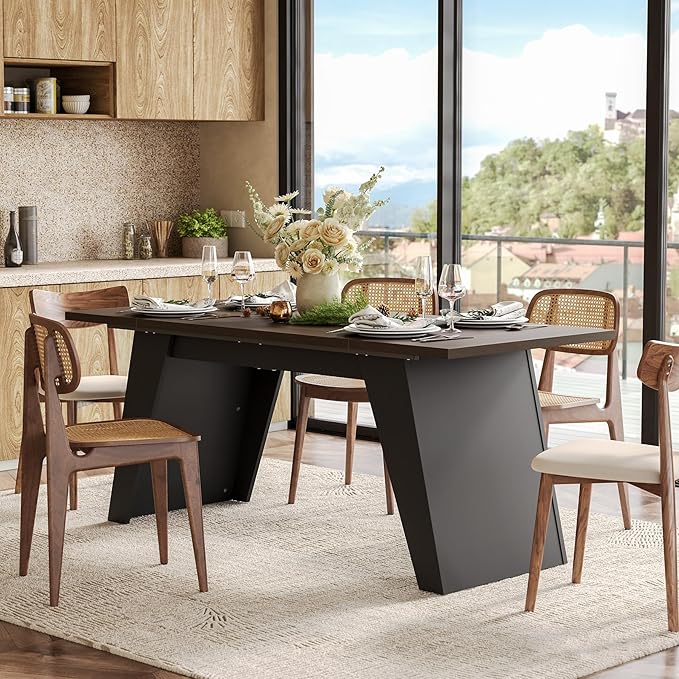 LITTLE TREE 71-Inch Dining Table, Rectangular Kitchen Table by LITTLETREE