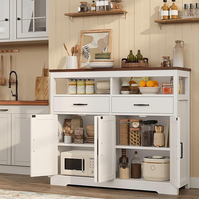 Buffet Sideboard with Storage Farmhouse with 4 Doors, Dining Room - Image 6