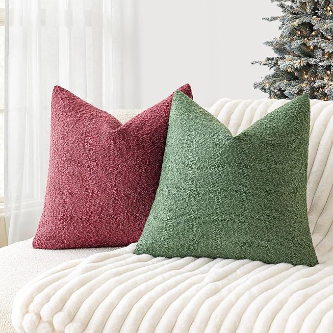 Foindtower Set of 2, Decorative Textured Boucle Throw Pillow Covers Accent - Image 5
