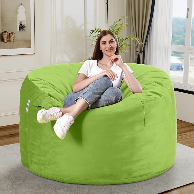 HABUTWAY Bean Bag Chair 3Ft Luxurious Velvet Ultra Soft Fur - Image 2