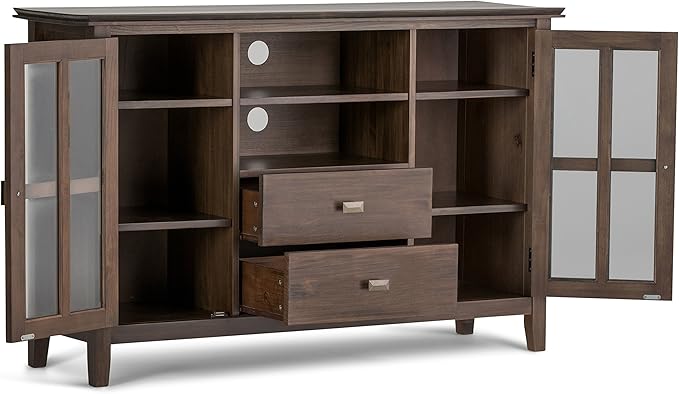 SIMPLIHOME Artisan SOLID WOOD 53 Inch Wide Transitional TV Media Stand in - Image 2