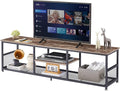 VECELO Industrial TV Stand for Televisions up to 70 Inch, 3 Tiers Media Console by VECELO